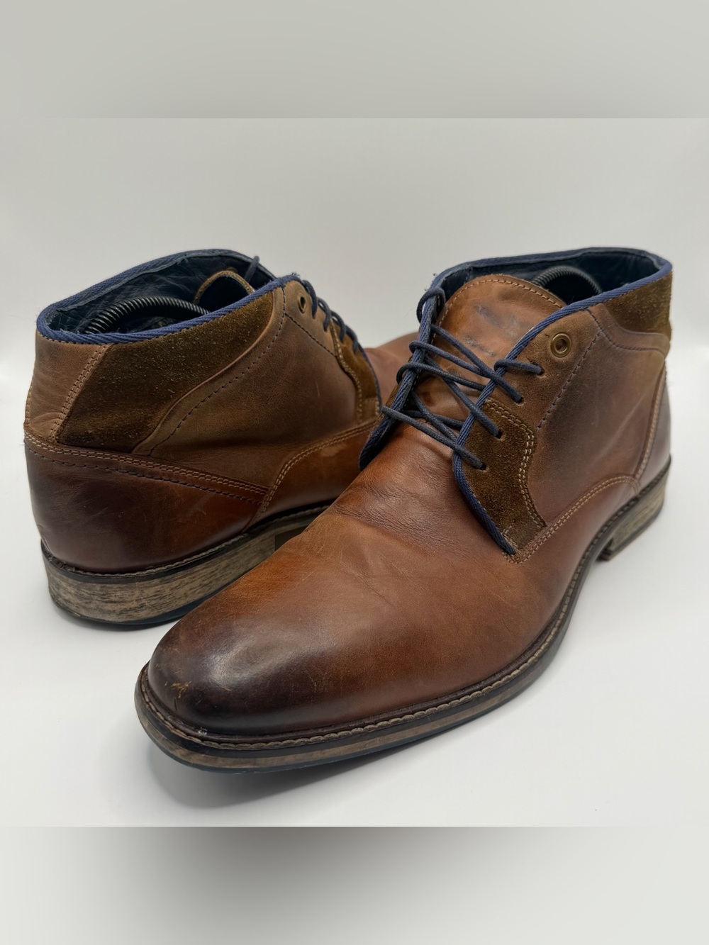 "Air Wing" Leather Chukka, Men's Lace-Up Ankle Boots, Brown Size 42